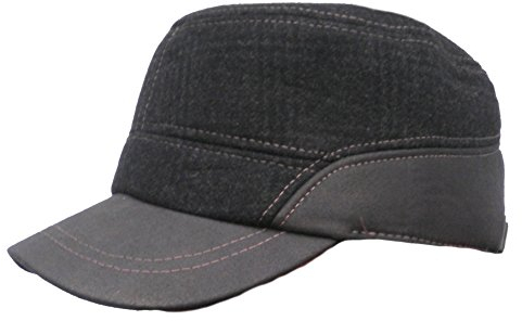 Herrenmützen Herren Cap mit Ohrenklappen Wintercap Cap Basecap Schirmmütze (Anthrazit)