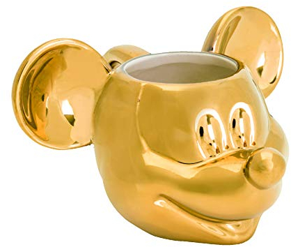 Joy Toy 62147 Mickey Mouse Deluxe 3d goldige Taza de cerámica (13,5 x 12 x 8,5 cm), color dorado