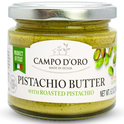 CAMPO D'ORO | CREMA SPALMABILE Crema di Pistacchio 180 Gr. Crema Pistacchio, crema pistacchio di Bronte DOP. Creme spalmabili vellutata e cremosa. 100% Made in Italy
