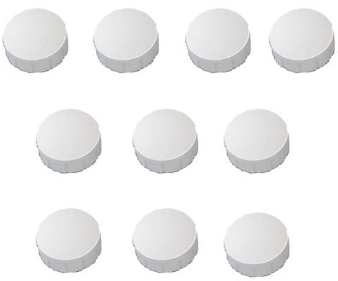 30x Magnete, Grau Ø 24mm, Haftmagnete für Whiteboard, Kühlschrankmagnet, Magnettafel, Magnetwand, Magnet Rund (Weiß | 30 Stück, 24)