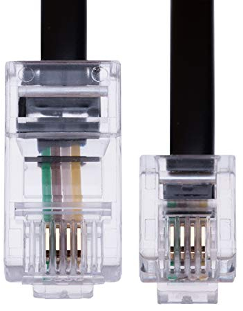 3m Da RJ11 a RJ45 Cavo Modem Ethernet Telefono Dati ADSL Toppa Condurre Banda Larga Alta Velocità BT Spina Internet 6P4C to 8P8C Piatto Estensione Cordone Compatibile con Modem, Router (Nero)