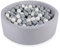 Angelove Piscina di Palline per Bambini 7cm Tondo 90x30cm/200 Palline Grigio Chiaro: Grigio/Bianco