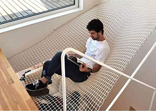 MJHETCY Dekor Netz, Kinderschutz Kletterseil, Weiß Kindersicherheitsnetz,Schutznetz, Seilnetz Innere Klettern Draussen Dekorationsnetz Balkon Geländer Treppe Anti-Fall-Netz Garten Zaun(3x3m)