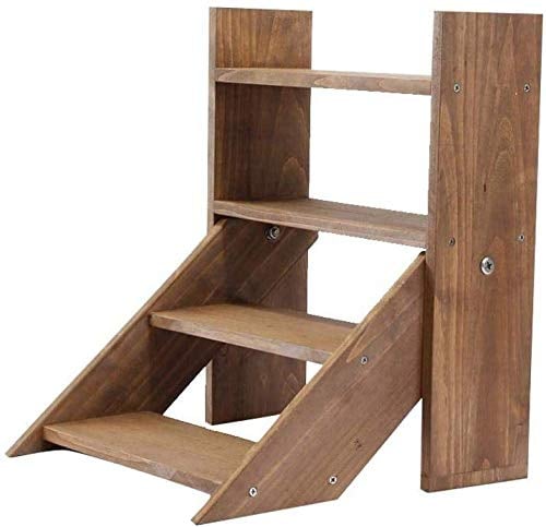 CLQ Blumentopfleiter, Blumentreppe 4 Ebenen Tür Holz Treppenhaus Türregal Für Topf Pflanzgefäß Ausstellungsregale Holzblumen Leiter Balkon Blumentopfleiter Blumentopfhalter Leiter