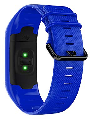 KINOEHOO Ersatzarmband kompatibel mit Polar A360 A370 Edelstahl Armband Weiche Silikon Uhrenarmbänder.(Dunkelblau)