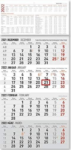 4-Monatskalender 2022 - Büro-Kalender 30x63 cm (geöffnet) - mit Datumsschieber - inkl. Jahresübersicht - Alpha Edition