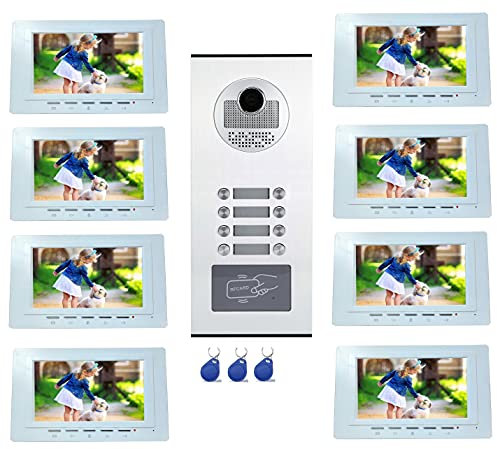 automatisme passion Videocitofono a colori per 8 alloggi/appartamenti con lettore RFID