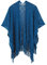 Soul Young Damen Stricken Stola Große Größen Warm Weich Poncho Shawl Cardigan Kimono (Einheitsgröße, Guadratisch Blau)