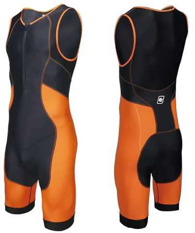 Triathlon Suits Mens One-Piece Sleeveless Trisuits Skin Wet Suit for Running Cycling Swimming