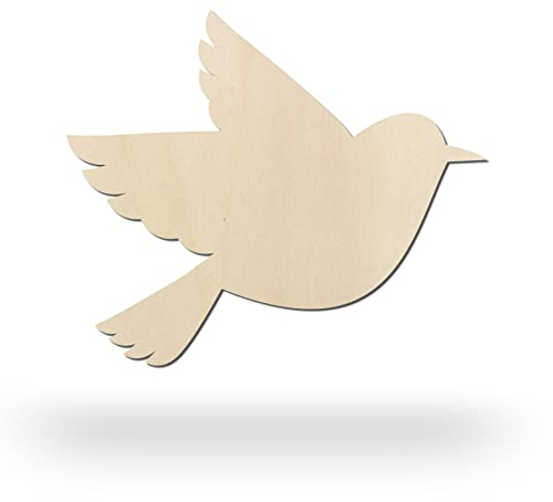 Kleenes Traumhandel Holztiere - Tiere aus Holz - Wanddeko Tiere - Tierscheiben - Tierform aus Holz für Kinderzimmer, Wohnzimmer, Geburtstag (Vogel, 3er Pack - 21 cm Breite)