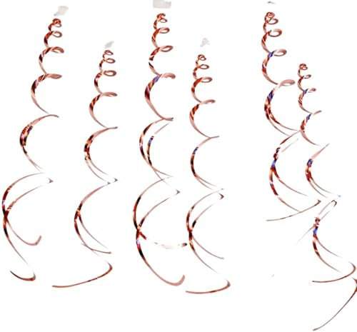6 Pack of 70-80cm Hanging Swirls/Streamers for Party Decorations [Rose Gold]