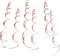 6 Pack of 70-80cm Hanging Swirls/Streamers for Party Decorations [Rose Gold]