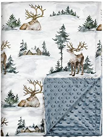 Soarwg Kids Babydecken 75 x 100 cm Unisex, Neugeborene, dick, dreilagig, superweich, Tier mit Baum, Schlafdecken für Kleinkinder, Kinder, Babys, Mädchen, Jungen, Kinderzimmer, Bettdecke, Geschenke
