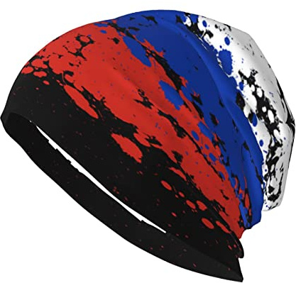 736 Strickmütze Befleckt Russland-Flaggen-Druck Beanie Winter Mütze Atmungsaktivem Skating Winter Beanie Strickmütze Slouch Skifahren Wintermützen