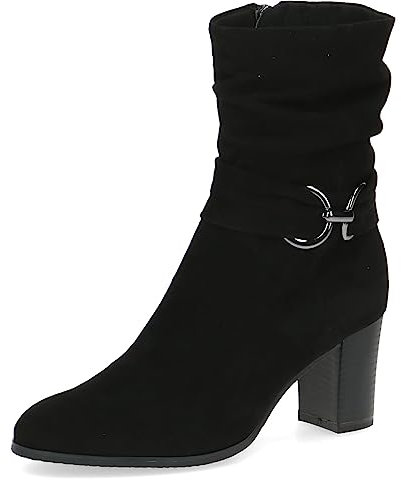 CAPRICE 9-25328-41, Botines de tacón con cordones para Mujer, Negro (Black Suede), 40 EU