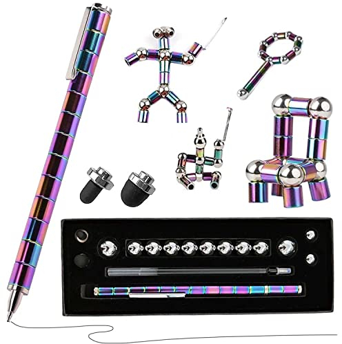 Uni-Fine Fidget Pen, Magnet Stift Rinbow, Multifunktions Magnetstift Stressabbau Stift Geeignet für Büro/Angst/Stressreduzierung