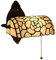 BOTOWI Vintage Schlafzimmer Wandbank Lampe mit Zugkettenschalter Einstellbare Tiffany Buntglas Lampenschirm, Beige Wand montiert Nachttisch Leselampe, Rosenwand Wandleuchte für Liebhaber Wohnzimmer