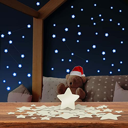 LILIMAUS Leuchtsterne Kinderzimmer [100 Stck.] - SELBSTKLEBEND - Leuchtende Sterne für Kinderzimmer Deko - Glow in the dark stars - Leucht Sternenhimmel - Leuchtsticker Aufkleber leuchtend im Dunkeln