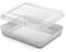 Homikit Plaque de cuisson, rectangulaire, petite, en acier inoxydable, profonde, avec couvercle hermétique, pour la cuisson, 23,8 x 18 x 5 cm, facile à nettoyer et passe au lave-vaisselle