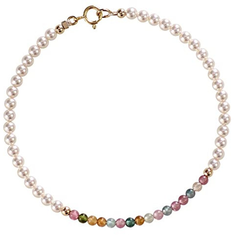 BSLVWG perles bracelet de charme pour les femmes et les femmes bracelet, blanc et arc - en - ciel rond bracelet de perle analogique bracelet de perle pour les femmes mignon petit cadeau