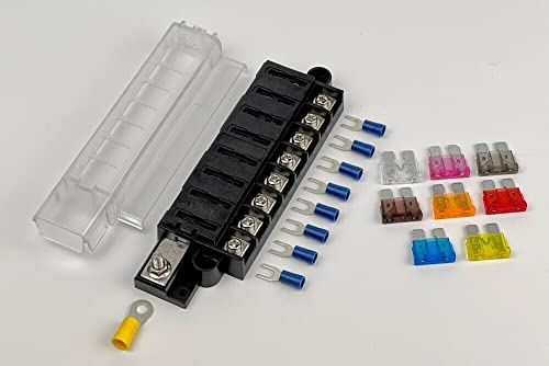 edi-tronic 8-fach Sicherungshalter Sicherungskasten Kompakt 8 KFZ Sicherungen Kabelschuhe