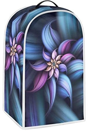 HUISEFOR Blue Flower Blender Covers Kitchen Food Processor Covers with Durable Handle, Durable Foldable Small Appliances Protector Universal Blender Cover