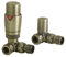 Thermostatic Radiator Valves and Corner Lockshield Valve - Classy and Modern Design 1/2 x 15mm Corner Radiator Valves (Brushed Brass)