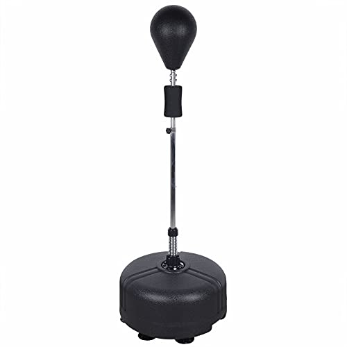 Boxsack Standboxsack Set Boxball Punchingball Verstellbar Erwachsene Boxende, High Rebound Boxen Speed Ball Reaktion Ziel Trainingsausrüstung, Höhenfrei Einstellbereich 120cm-160cm (Schwarz)