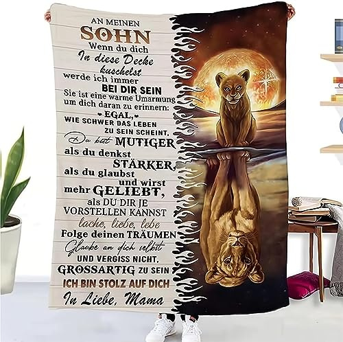 ACAATVE kuscheldecke An Meine Sohn, Personalisierte Geschenke Nachricht Brief Geburtstag Geschenke Decke, Super weich Mikrofaser Flanelldecke, Mutter zu Tochter Positive Ermutigung und Liebe Sohn