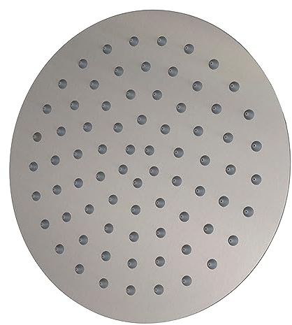 ATCO® Soffione doccia a pioggia in acciaio inox spazzolato, soffione doccia a soffitto, soffione doccia lucido rotondo (40 cm)