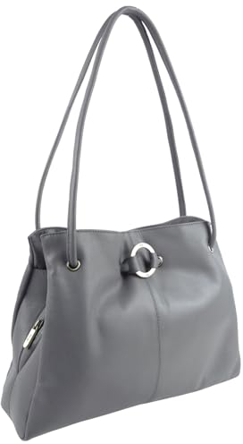 Gigi Othello Collection Damen Handtasche aus weichem Leder, kühles Grau, cool grey