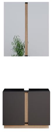 Vicco Badmöbel-Set Gloria, Badezimmerschrank-Set, Anthrazit/Sonoma, 2 Teile
