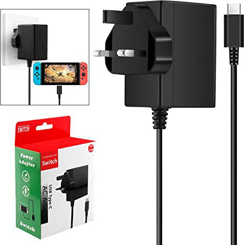 Fast Charger for Switch/Switch OLED/Switch Lite, Switch Ac Adapter Cable Compatible with Switch and Switch Pro Controller, Support TV Mode