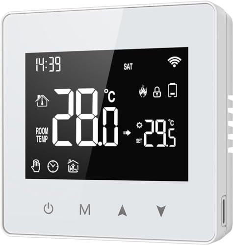 YUETTYY Tuya Termostato WiFi, alimentato a batteria, termostato intelligente programmabile, termostato WiFi montato sulla parete della Caldera Smart Life App compatibile