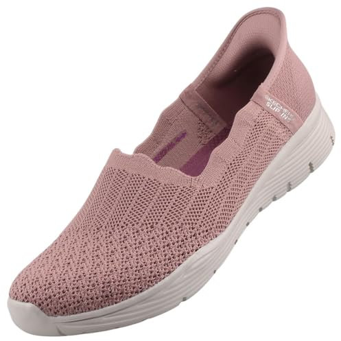 Skechers Seager Believe It, Zapatillas Mujer, Mauve Knit, 38 EU