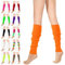 RYMAUP® Stilvolle 80er und 90er Jahre Beinwärmer für Damen, gerippte Beinsocken, trendige Accessoires für Yoga, Laufen, Wandern,fluoreszierendes Orange