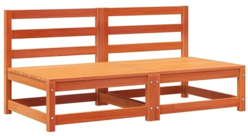 vidaXL Gartensofas ohne Armlehnen 2 STK. Wachsbraun Massivholz Kiefer