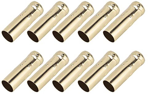 Cyrank Manchon De Base De Lampe De Bougie De Lustre, 10 Pièces, Manchons De Couverture De Douille en Forme De Bougie, Manchons D'égouttement De Couvercle De Bougie De 3 Pouces De Hau(Or)