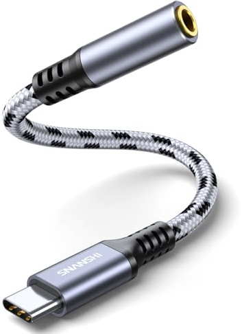 SNANSHI USB C to 3.5mm Audio Adapter - Headphone Jack to USB C Dongle Cable, Aux to USB C Adapter Cord Compatible with iPhone 17 16 15 Pro Max Plus, Galaxy S25 S24 S23 Ultra, Pixel 9 8, iPad