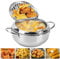Friteuse Japonaise Tempura avec Thermomètre, Poêle à Frire Friteuse Japonaise Tempura Poêle à Frire en Acier Inoxydable pour Frire du Tempura, du Poulet Français, du Poisson Séché (20 cm 2,2L)