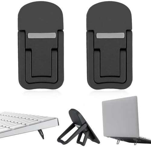 2 Pcs Keyboard Riser, Mini Keyboard Stand Adjustable Laptop Feet Self-Adhesive Keyboard Stand PC Keyboard Stand Pc for Most Keyboards(Black)