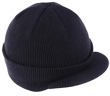 DEARMAMY Cappello con Visiera in Maglia Caldo e Isolante per Uomo e Donna Cappello Termico Invernale e Leggero Nero