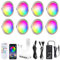 AIBOO RGB Unterbauleuchte Küche LED Farbwechsel Schrankbeleuchtung 8 Stück mit Fernbedienung,Smart Einbaustrahler Dimmbar Einbauspots mit APP,Ultra Flach Vitrinenbeleuchtung Led für Küche Wohnzimme