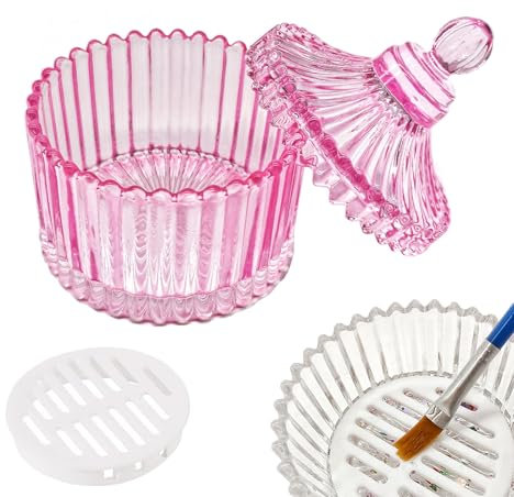 Monomer Dish Dappen Dish for Monomer Large Nail Cup for Nail Monomer Liquid Glass Nail Brushes Cup for Acrylic Liquid Powder Nail Glitter Gel Polish Remover Holder for Nail Studio Nail Art