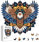 GLOBLELAND 200Pcs Eagle Mandala Wooden Jigsaw Puzzles for Toddler Children Learning Colorful Animal Eagle Jigsaw Puzzles for Adults Preschool Learning Birthday Gifts