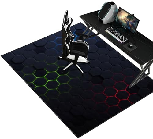 Fzamudng Bodenschutzmatte Gaming bürostuhl Teppich Unterlage, Schutzmatte für Teppichböden, Gaming Stuhl Unterlage Bürostuhlunterlage Schreibtischstuhl Unterlage Bodenmatte Stuhlunterlage 70 x 120 cm