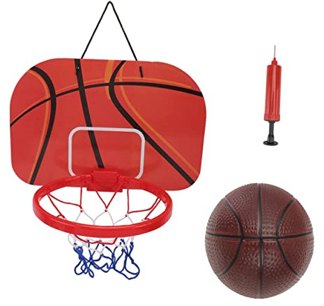 HOODANCOS Hängendes Basketballbrett 1 Satz aus Kunststoff für Kinderzimmer | Kleiner Basketball für Drinnen, Leichte Montage, Spielspaß und Training, Geeignet für Schlafzimmer und Büro Zufällige Farbe