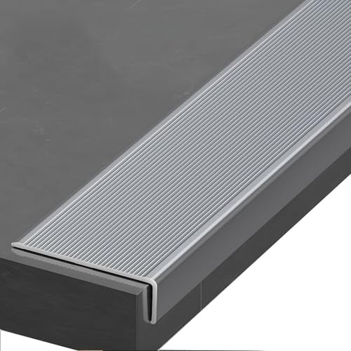 SelbstklebendesAluminium-Bodenübergangsstreifen,Tür Leiste Boden Für Saubere Bodenübergänge Zwischen Fliesen, Laminat Und Parkett(Gray)