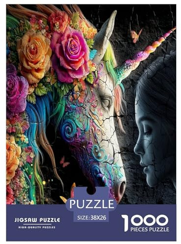 Buntes Pferd Puzzle 1000 Teile Impossible Geschicklichkeitsspiel Für Erwachsene Und Kinder, Klassische Herausfordernde Familie Aktivität Spiele Dekorative Geschenke 38x26cm/1000pcs