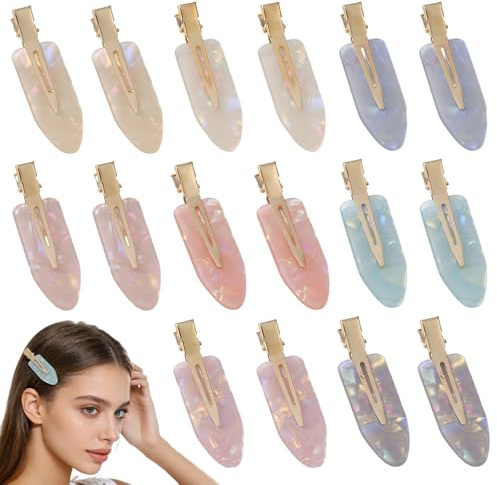 14 Pezzi Mollette per Capelli in Resina Sfumata, Fermagli per Capelli a Becco d'Anatra per Donna e Ragazze, Accessori Capelli Colorati per Styling e Trucco